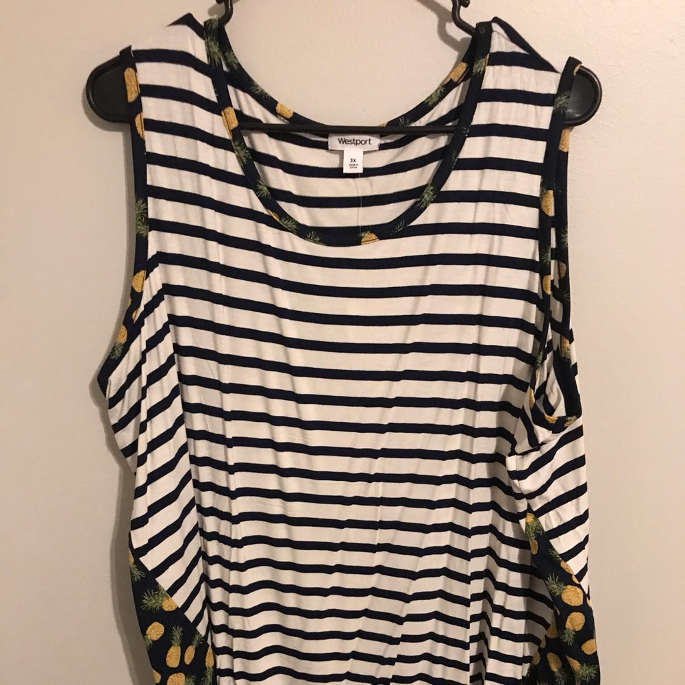 Summer plus size striped tank top